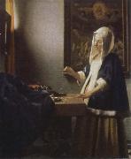 Jan Vermeer, woman holding a balance
